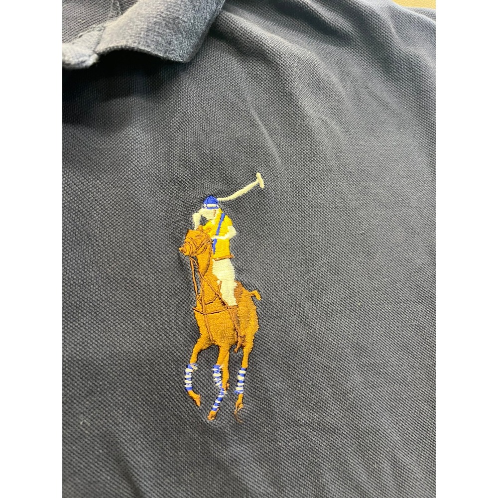 Polo Ralph Lauren Big Pony Polo Shirt Mens‎ 3XL Navy Blue Short Sleeve Patch 4 - Picture 2 of 6